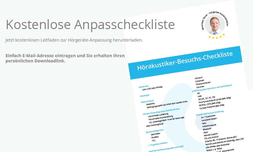 Vorschau der Hörgeräte-Anpasscheckliste für den optimalen Besuch beim Hörakustiker, inklusive Schritte und Tipps